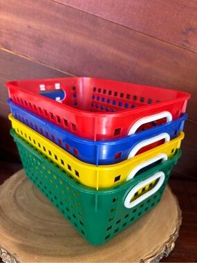 4-Really Good Stuff Medium Size Woven Storage Baskets